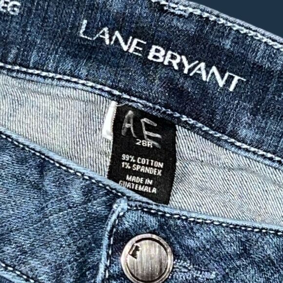 Plus Size Lane Bryant Mid Wash Hi Rise Jeans Size 28R 46x29 #162 - Picture 4 of 8